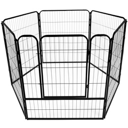 Kojec dla zwierząt wybieg klatka dla psa 184x94x100 cm czarna