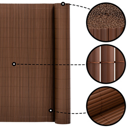Osłona PVC maskująca na balkon, taras, ogrodzenie 500x120 cm brązowa