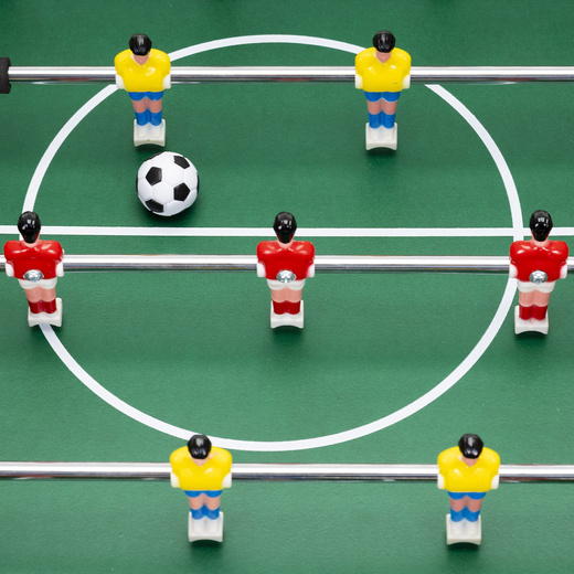 Stół piłkarski z uchwytami, drewniany 69x35 cm piłkarzyki, gra dla dzieci