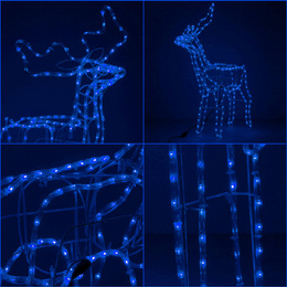 Renifer Led 90 cm świąteczny, świetlna dekoracja do ogrodu niebieski