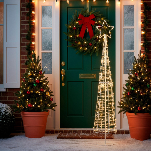 Choinka na zewnątrz 250 Led ciepły biały 100 cm dekoracja świąteczna IP44