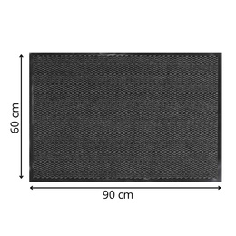 Wycieraczka wejściowa, mata pod drzwi 90x60 czarno-grafitowa