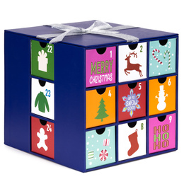 Pudełkowy kalendarz adwentowy z szufladkami 24 szt. do uzupełnienia, dekoracja świąteczna