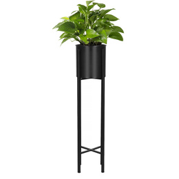 Stojący kwietnik 74 cm stojak z doniczką na kwiaty nowoczesny loft czarny