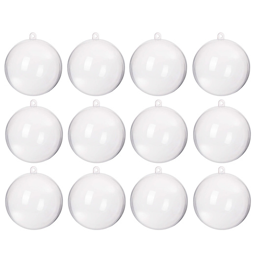 Bombki akrylowe 10cm kula plastikowa decoupage zestaw 12 szt.