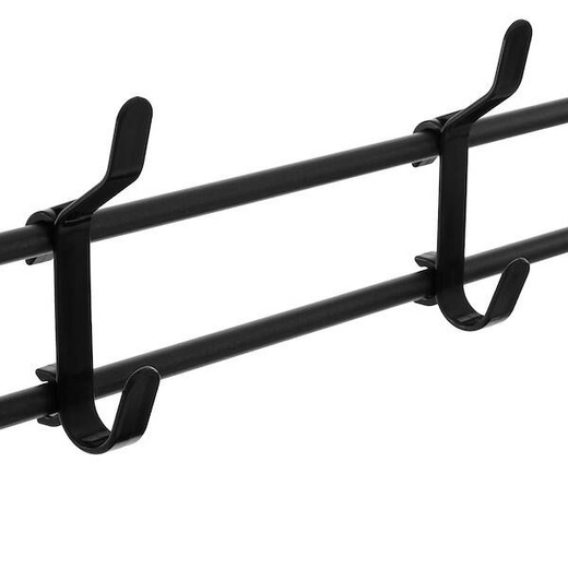 Wieszak na ubrania 150x80x25 cm metalowy stojak na buty loft czarny