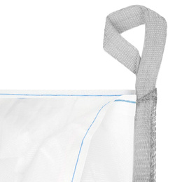 Big Bag worek z lejem 1000 kg mocny na gruz 160x90x90 cm kontener z uchwytami biały