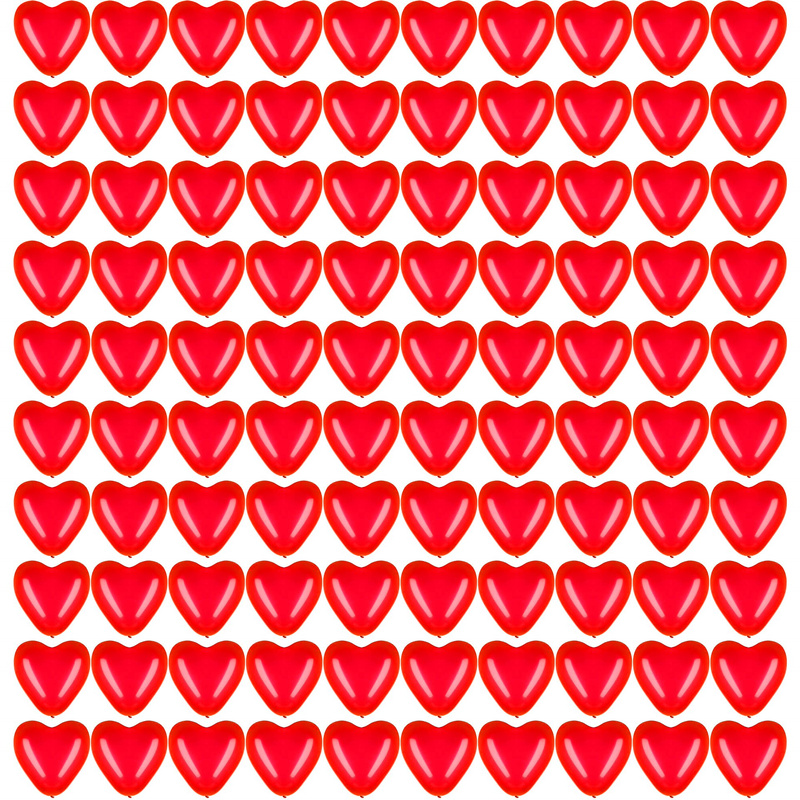 Balony serca na walantynki, urodziny 100 szt. czerwone serduszka