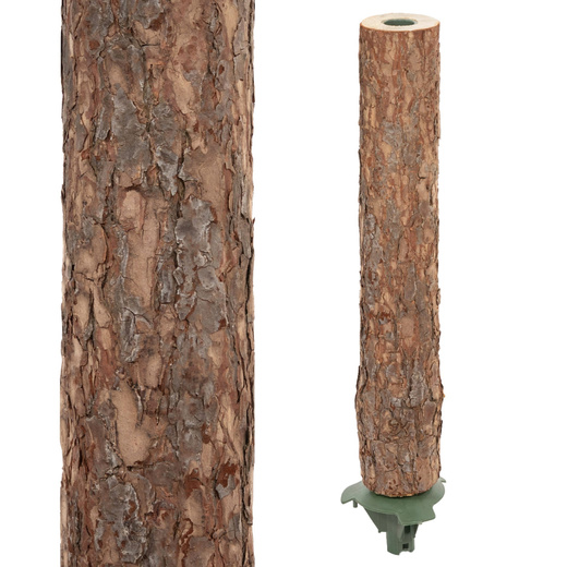 Choinka na pniu 140 cm sztuczna sosna diamentowa ośnieżona premium ze stojakiem i jutą