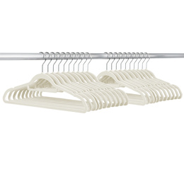 Wieszaki na ubrania 20 szt. welurowe odzieżowe do szafy, ecru