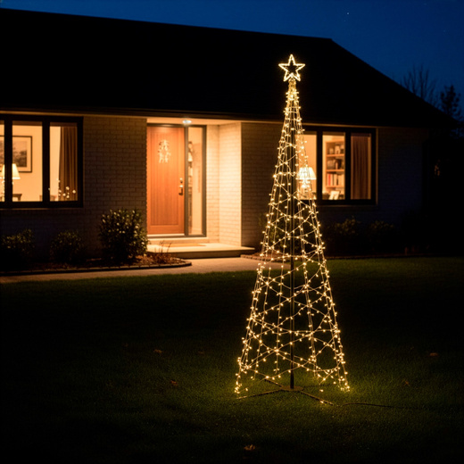 Choinka LED do ogrodu 300 cm dekoracja świecąca świąteczna 480 LED ciepły biały
