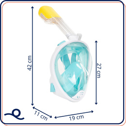 Maska do nurkowania L/XL pełnotwarzowa, z rurką, AntiFog, DryTop do snorkelingu regulowana
