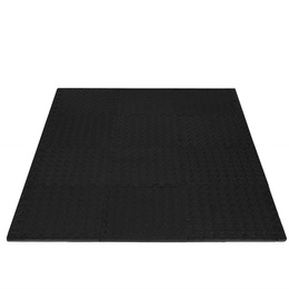 Mata piankowa 90x118 cm do ćwiczeń czarne puzzle pod sprzęt pianka EVA
