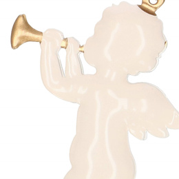 Świąteczne zawieszki 7cm metalowe aniołki zestaw 3 szt. kremowy