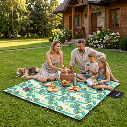 Koc piknikowy plażowy 200x200 cm na biwak kemping mata z izolacją