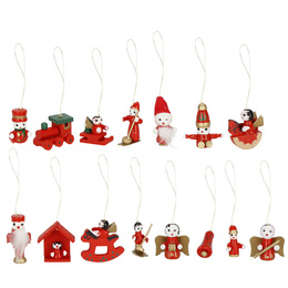 Zawieszki choinkowe 30 sztuk drewniane ozdoby świateczne