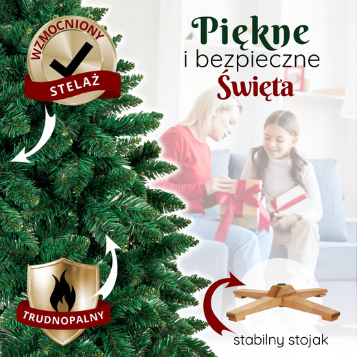 Choinka sztuczna 240 cm sosna leśna jak żywa Royal Trees premium z drewnianym stojakiem