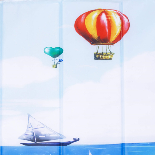 Materac plażowy z zagłówkiem, składany 180x60 cm mata z poduszką, niebieski