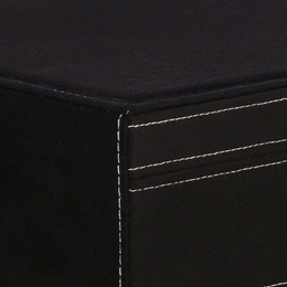 Szkatułka na biżuterię 26x26x9 cm czarny, welurowy organizer z przegródkami