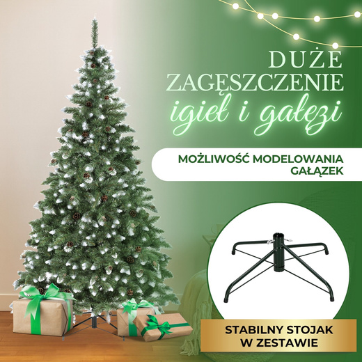 Choinka sztuczna premium 220 cm sosna diamentowa drzewko bożonarodzeniowe