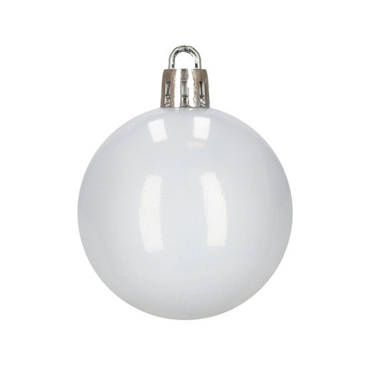 Bombki choinkowe 40 szt. zestaw dekoracji świątecznych, nietłukące, białe