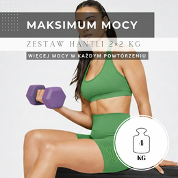 Ciężarki 2x2kg hexagonalne do ćwiczeń fitness hantle zestaw 2 szt. fioletowe