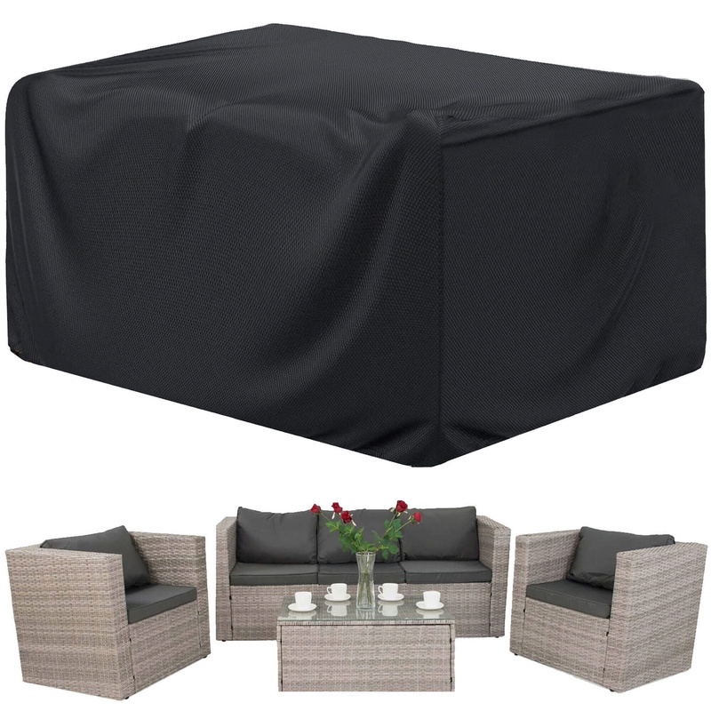 Pokrowiec na meble ogrodowe 250x205x75 cm wodoodporna plandeka czarna