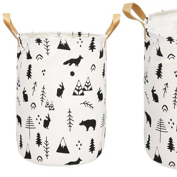 Kosz do przechowywania zabawek i ubrań 43 L pojemnik z uchwytami kremowy