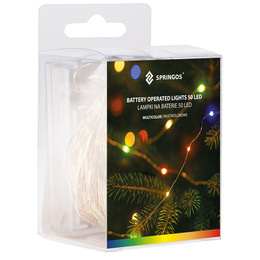 Lampki choinkowe 50 LED druciki mikro na baterie