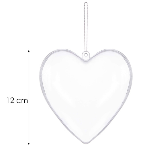 Bombki akrylowe 12cm serce plastikowe decoupage zestaw 4 szt.