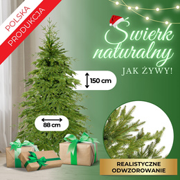 Choinka sztuczna 150 cm świerk naturalny PE