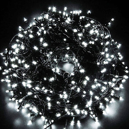 Światełka choinkowe 500 led lampki na prąd zewnętrzne biały zimny z flashem 