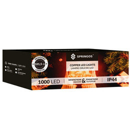 Lampki choinkowe na szpuli 1000 LED druciki biały zimny wewnętrzno-zewnętrzne