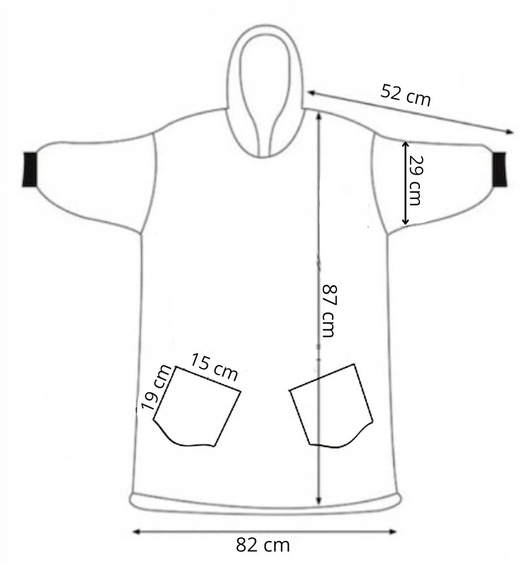Kocobluza damska oversize koc bluza 2w1 z kapturem ciepła szara