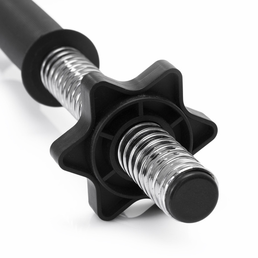 Gryf krótki 45 cm do hantli z zaciskami zestaw 2 szt. gwintowane 25 mm stal chromowana