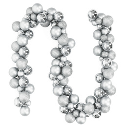Girlanda świąteczna 160 cm łańcuch z bombek 130 szt. srebrne