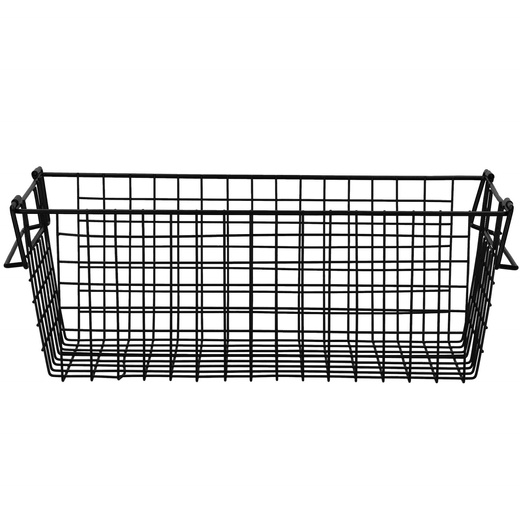 Kosz metalowy do przechowywania 41x17x15 cm prostokątny czarny