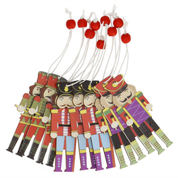 Zawieszki dziadek do orzechów 9 szt. ozdoby choinkowe drewniane