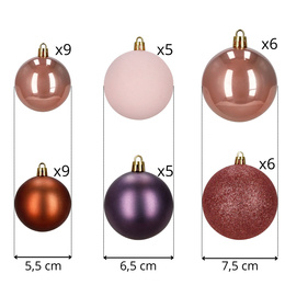 Bombki choinkowe 40 szt. zestaw dekoracji świątecznych nietłukące
