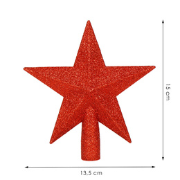 Czubek na choinkę 15 cm szpic, gwiazda czerwona