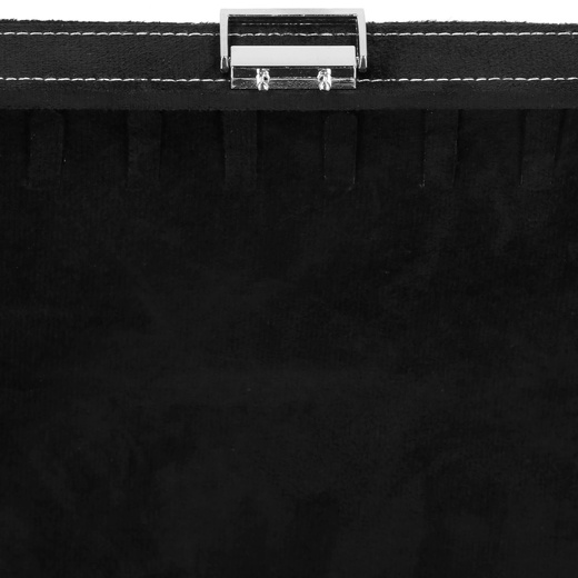 Szkatułka na biżuterię 26x26x9 cm czarny, welurowy organizer z przegródkami