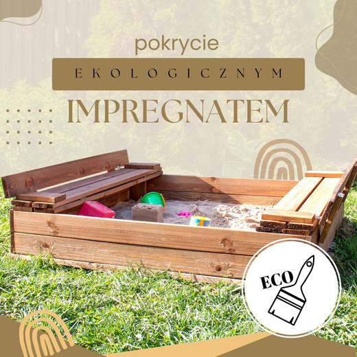 Piaskownica zamykana 98x98 cm drewno impregnowane