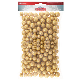 Kulki styropianowe 20g brokatowe do dekoracji stroików choinek złoty