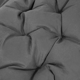 Kokon ogrodowy rattanowy z poduszkami fotel wiszący bujak huśtawka na metalowym stelażu czarna