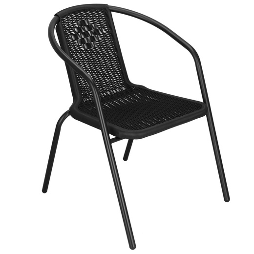 Krzesła ogrodowe 4 szt. metalowe na taras czarne zestaw