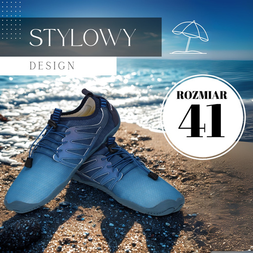Buty do wody, męskie szybkoschnące buty na plaże rozm. 41 ciemnoniebieskie