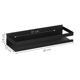 Półki łazienkowe pod prysznic 2 szt. 30x10 cm ze stali nierdzewnej czarne