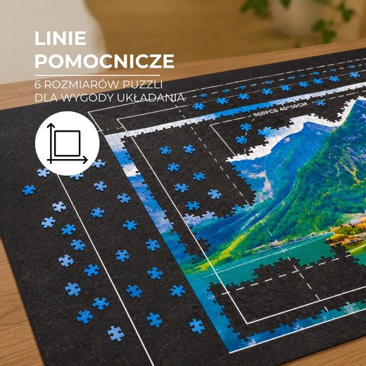Mata do układania puzzli, zwijana 114x67 cm plansza, podkładka na 1500 puzzli