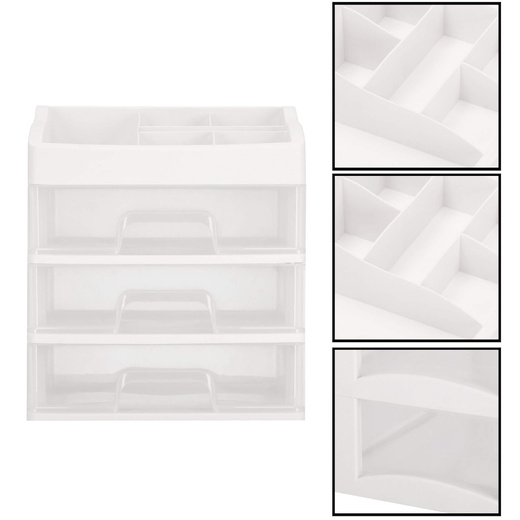 Organizer na kosmetyki 26,5x23,3x17cm mleczny pojemnik na biżuterię z przegródkami
