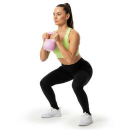 Kettlebell 2 kg odważnik, hantla do ćwiczeń ABS kula do treningu siłowego, różowa